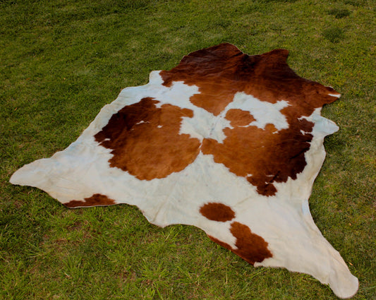 Genuine Cowhide - Brown and White Small